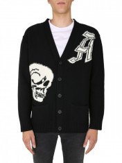 Cardigan barbat ALEXANDER McQUEEN V-NECK CARDIGAN 626446 Q1APA1001 Negru foto