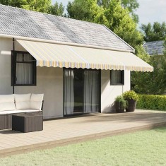 vidaXL P&acirc;nză de rezervă copertină, dungi multicolore, 6x3 m