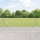 Gard Hexagonal vidaXL 0.4x10 m Oțel Galvanizat, St&acirc;lpi de Gard vidaXL cu Plăci de Bază 7 buc &Oslash;32mm 50cm Oțel Galvanizat