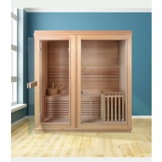 Saună finlandeză de interior din lemn de plop termo-tratat &ndash; cuptor electric 3