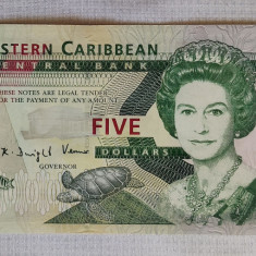 Eastern Caribbean - 5 Dollars / dolari ND (2008)
