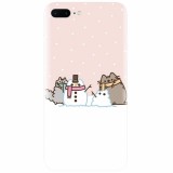 Husa silicon pentru Apple Iphone 7 Plus, Cat And Snowman