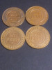 Lot 4 monede Australia, One 1 penny 1933 + 1934 + 1935 + 1936 stare foarte buna, Australia si Oceania