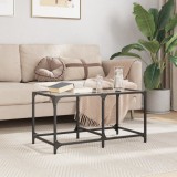 VidaXL Măsuță de cafea blat din sticlă transparentă 78,5x40x40 cm oțel 845974
