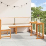 Set bistro de grădină cu perne, 3 piese, lemn masiv de acacia