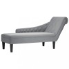 VidaXL Șezlong cu pernă și cotieră dreaptă, gri deschis, textil 4009843