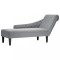 vidaXL Șezlong cu pernă și cotieră dreaptă, gri deschis, textil 4009843