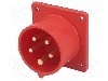 Conector alimentare AC, IEC 60309, IP44, 16A, 400V AC, 5 pini, PCE - 615-6