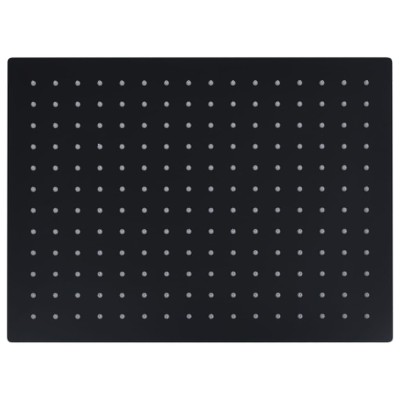Gossi cap dus ploaie dreptunghiular, negru, 40x30 cm, otel inoxidabil foto