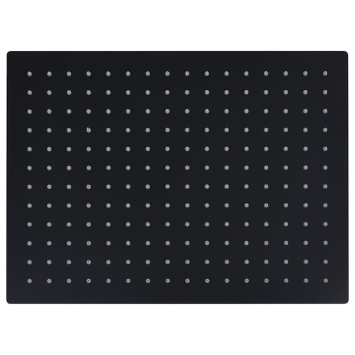 Gossi cap dus ploaie dreptunghiular, negru, 40x30 cm, otel inoxidabil
