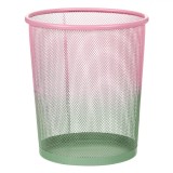 Coș de Gunoi Metalic, 8.5 L, Culoare Roz Verde Ombre, Diametru 23 cm x &Icirc;nălțime 27 cm, Oem