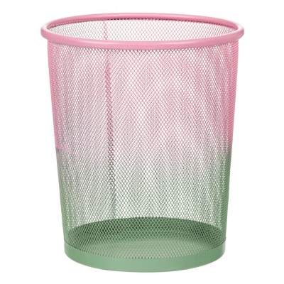Coș de Gunoi Metalic, 8.5 L, Culoare Roz Verde Ombre, Diametru 23 cm x &amp;Icirc;nălțime 27 cm foto