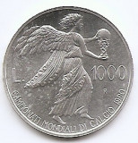 San Marino 1000 Lire 1990 (World Cup) Argint 14.6 g/835, 31.40 mm, KM-247 (1)