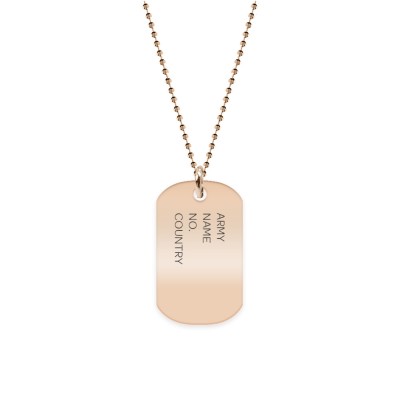 Army - Colier personalizat din argint 925 placat cu aur roz - dog tag foto