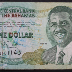 Bancnota exotica 1 DOLLAR - BAHAMAS, anul 2001 *cod 38