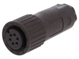 Conector circular IP67 mamă 6 pini argintat