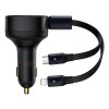 Baseus - Car Charger Enjoyment (CGTX000001) - Fast Charging, 30W, with Cable Lightning, Type-C, 75cm - Black