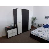 Dormitor Lorena wenge cu 2 noptier + dulap 4 usi + comoda
