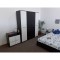 Dormitor Lorena wenge cu 2 noptier + dulap 4 usi + comoda