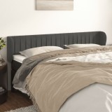 Cumpara ieftin Tăblie de pat cu aripioare gri &icirc;nchis 183x23x78/88 cm catifea
