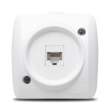 Priză date RJ45 CAT6 aplicată 10A alb PT Alsu - ELBI