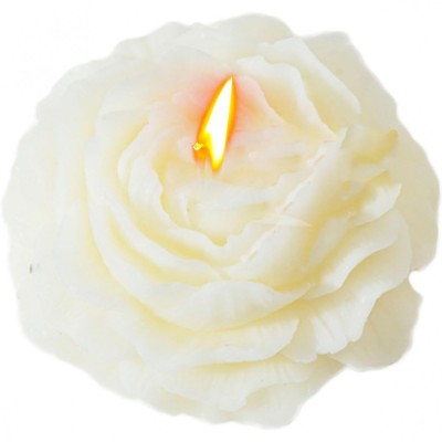 Lumanare Parfumata, Model Trandafir, Ardere 10h, 70 g, 7.5 x 3.5 cm, Parfum de Tuberoza, Alb foto
