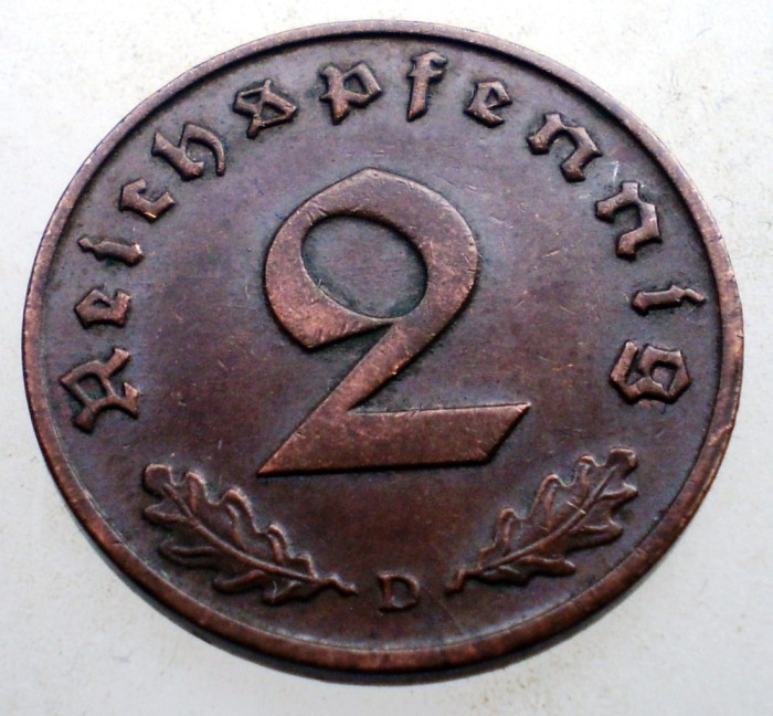 2.839 GERMANIA 2 REICHSPFENNIG 1938 D