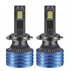 Set 2 LED-uri Auto Techstar® P41, H7, 100w, 16000 Lumeni, 6500K, AUTO, 12-24 Volti, CSP, Canbus, Miez Cupru, Radiator Aluminiu