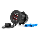 Incarcator auto pentru telefon, 2 porturi USB, 12/24V, AMIO, 1 buc