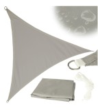 Parasolar LUARO pentru terasa sau gradina, impermeabila, triunghiulara, gri, 3 x 3 x 3m