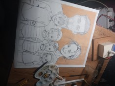 Grafica reproduceri fotografii de familie , desene in creion,tuș negru sau pictura pe panza