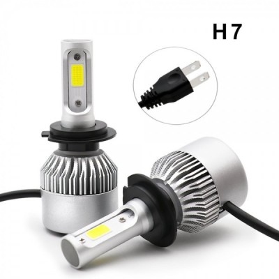 Set 2 becuri auto S2 H7, 72W, 16000 lumeni pe set, 60LED foto