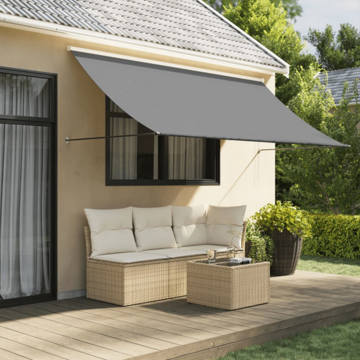 vidaXL Copertină retractabilă, antracit, 300x150 cm, textil și oțel