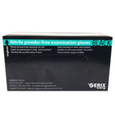 Cutie 100x Manusi Nitril, Serix, Medicale, de Unica Folosinta, Texturate, Nepudrate, Negre, Marimea