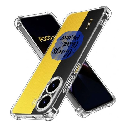 Husa antisoc pentru xiaomi poco x7 pro, airbag pro, clear, always think positive foto