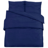 Cumpara ieftin Set cu husa de pilota, bleumarin, 140x200 cm, microfibra