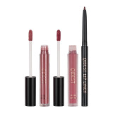 Set 3 in 1 Ruj Lichid Mat &amp; Lip Gloss &amp; Creion Contur Buze Qibest #08