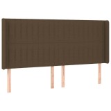 Cumpara ieftin Tablie de pat cu aripioare maro inchis 183x16x118/128 cm textil