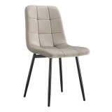 Cumpara ieftin Scaun catifea gri metal negru Ramita 44.5x56.5x86 cm