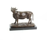 Vaca-statueta din bronz masiv cu un soclu din marmura VG-15