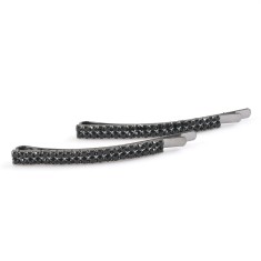 Set 2 clame par metalice cu strasuri negre