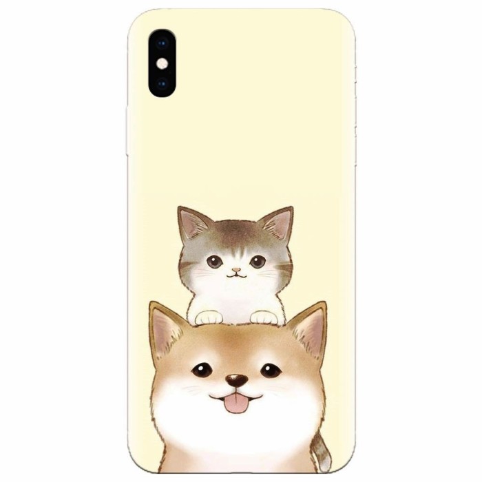 Husa silicon pentru Apple Iphone XS Max, Two Cat