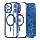 Husa pentru iphone 16 pro max glitter magsafe, atasare magnetica, deep blue
