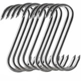 Set 10 carlige rezistente pentru macelarie, otel gros, 16 cm