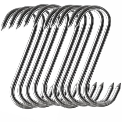 Set 10 carlige rezistente pentru macelarie, otel gros, 16 cm foto
