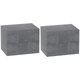 HOMCOM Set de 2 Noptiere Suspendate cu 2 Sertare, 40x29x30 cm, Gri | Aosom Romania