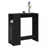 Cumpara ieftin Masă de bar cu rafturi, negru, 101x40x103,5 cm, lemn prelucrat
