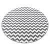 Covor Sketch rotund - F561 gri și alb - Zig Zag, cerc 140 cm, Polipropilena