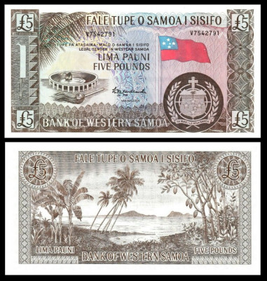 Western Samoa 2020 - 5 pounds UNC foto