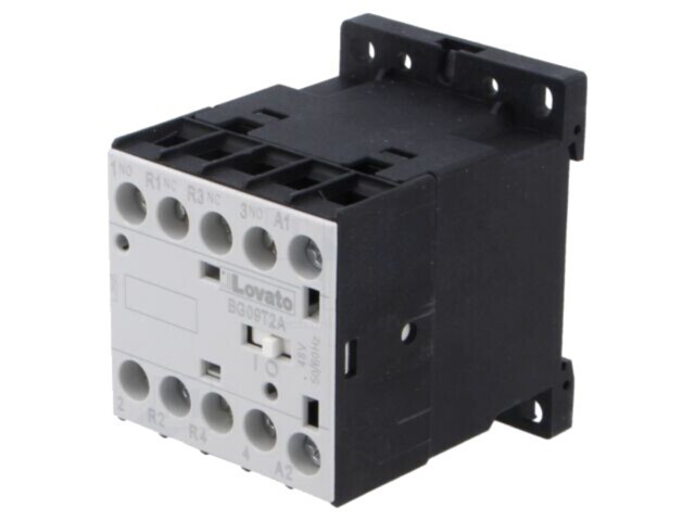 Contactor LOVATO ELECTRIC 4 poli NCx2 NOx2 48VAC 9A pentru șină DIN 11BG09T2A048